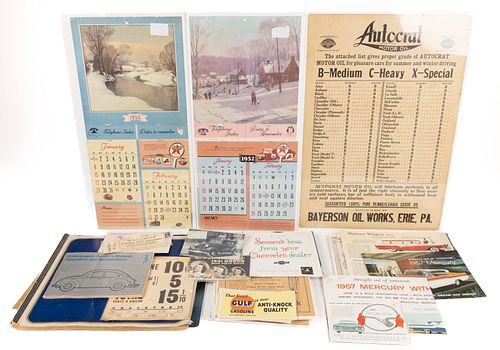 VINTAGE AUTOMOBILE AND RELATED ADVERTISING EPHEMERA, UNCOUNTED LOT