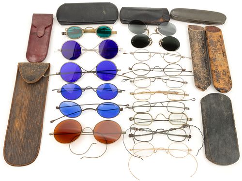 ASSORTED METAL FRAME SPECTACLES OR EYEGLASSES, LOT OF 16