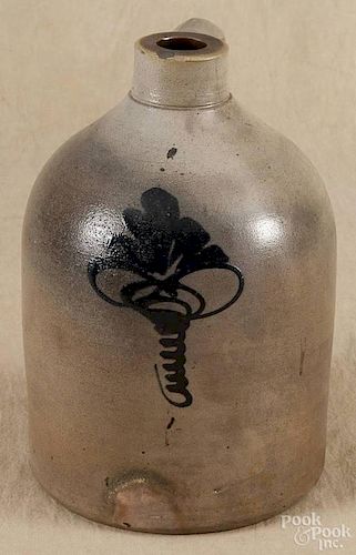 Pennsylvania stoneware jug, 19th c., with cobalt floral decoration, 11'' h.