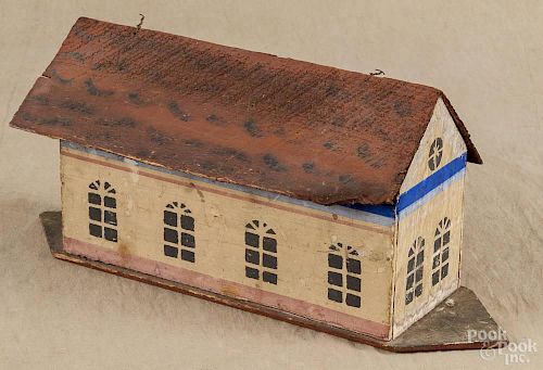 Painted Noah's Ark, late 19th c., 6 1/2'' h., 15 1/4'' l.