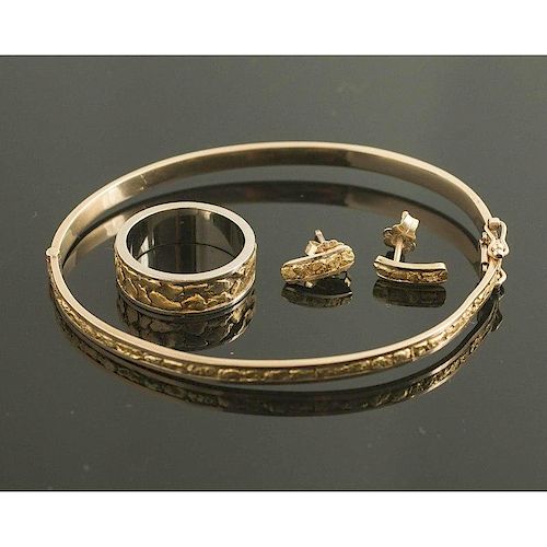 Assorted 14K Gold Nugget Jewelry 17.4 Grams