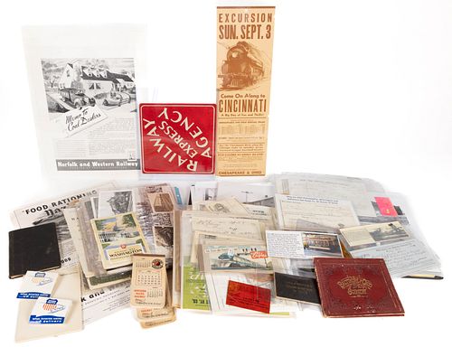 ASSORTED RAILROAD EPHEMERA AND PHOTOS, UNCOUNTED LOT