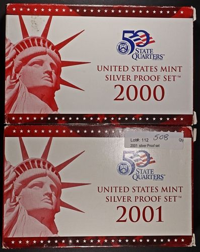 2000 & 2001 US SILVER PROOF SETS