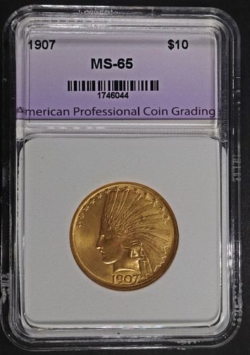 1907 $10 GOLD INDIAN APCG GEM BU
