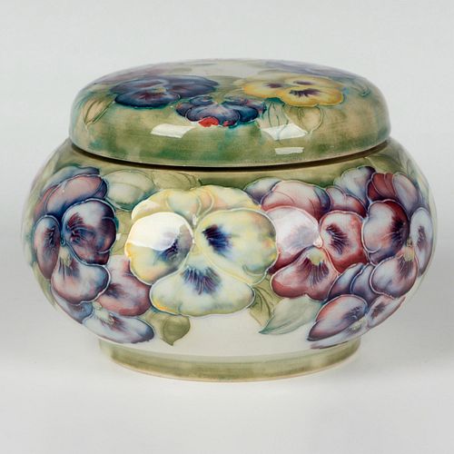 Early Moorcroft for Macintyre Covered Tobacco Jar, Pansy
