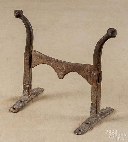 Wrought iron boot scrape, 19th c., 9'' h., 10 1/4'' w.