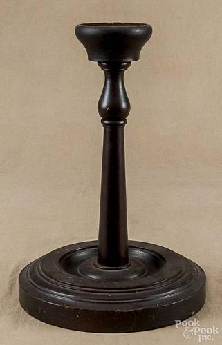 Pennsylvania turned poplar hat stand, late 19th c., retaining an old varnished surface, 15 3/4'' h.
