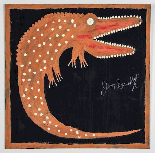 Jimmy Lee Sudduth (American, 1910-2007) Crocodile