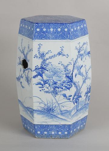 Japanese Blue and White Porcelain Garden Seat