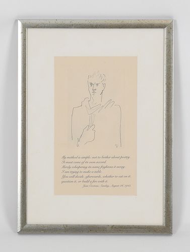 Jean Cocteau (1889 - 1963) Etching 