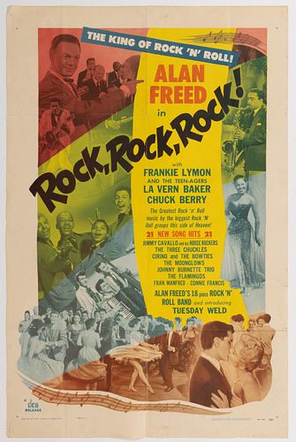 ALAN FREED "ROCK, ROCK, ROCK" ORIGINAL ONE-SHEET MOVIE POSTER