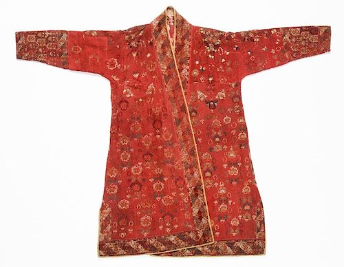Antique Turkmen Silk/Wool Embroidered Coat