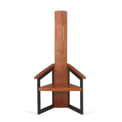 Wooden Modernist Corner Arm Chair