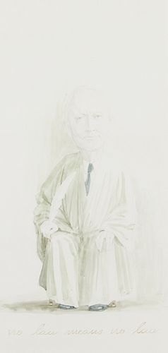 John Wilde "Portrait of Hugo Black" Drawing 1983