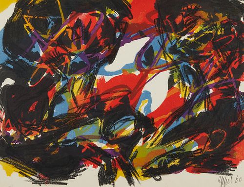 Karel Appel Abstract Lithograph 1960