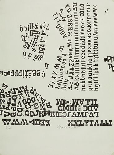 Concrete Poetry Style Print 1967 - Signed