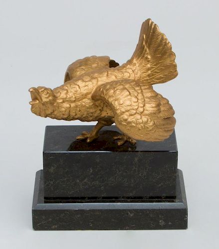 Gilt-Metal Sculpture of a Game Bird