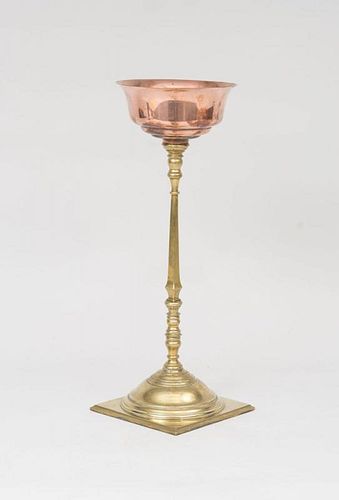 Arts and Crafts Brass and Copper Oil Lamp, Benson