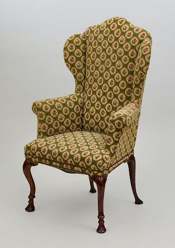 George II Style Mahogany Wing Armchair