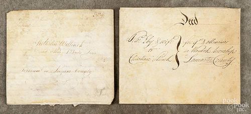 Lancaster County, Pennsylvania vellum deed, dated 1770, 31'' x 17''