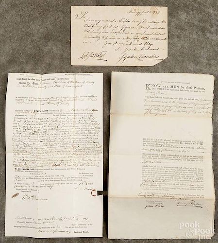 Luzerne County, Pennsylvania land grant, dated 1793, between Robert Morris and Henry Pecker