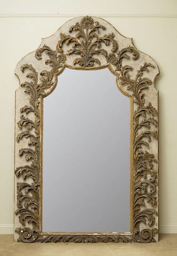Large Italian Painted and Parcel-Gilt Mirror