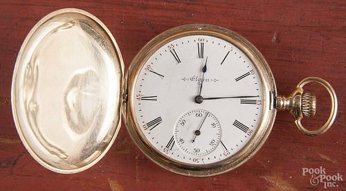 Elgin 14K yellow gold pocket watch, with hunting case, #10056693.