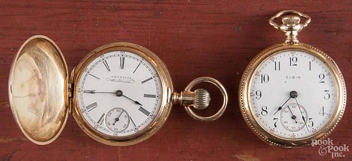 Two ladies gold pocket watches, to include Elgin and American Waltham.