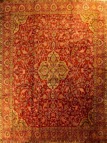 Spanish Claret-Ground Medallion Carpet