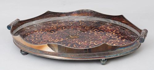 Silver-Plated Faux Tortoiseshell Tray