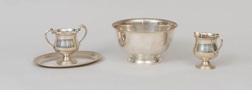 International Silver Creamer, Sugar Bowl, and Tray, in the 'Lord Saybrook' Pattern