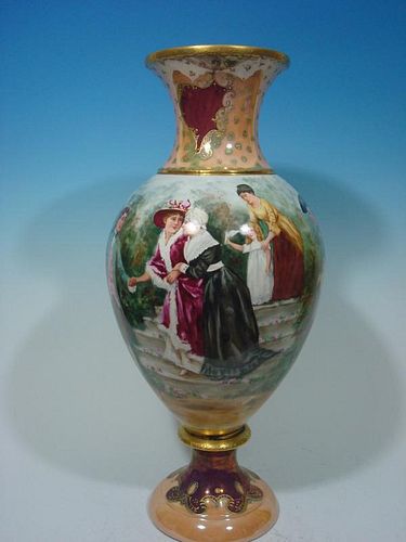 ANTIQUE Large France Vase, 23" high. marked 1902