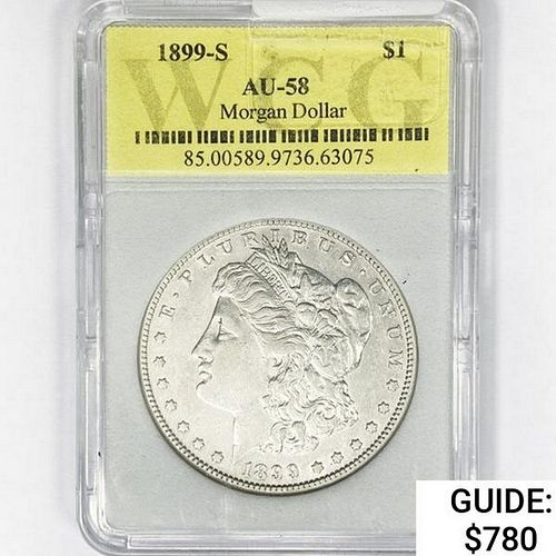 1899-S Morgan Silver Dollar WCG AU58 