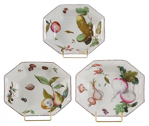 Three Chelsea Octagonal Dishes