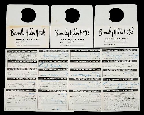 MARILYN MONROE HOTEL TELEPHONE MESSAGES