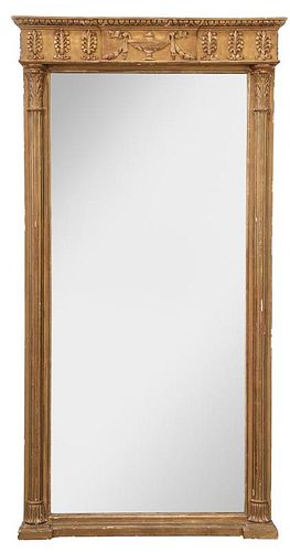 Regency Carved, Gessoed and Gilt Wood Mirror