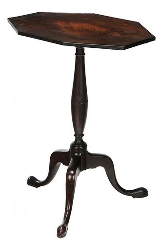 American Queen Anne Octagonal Candle Stand in Early Surface