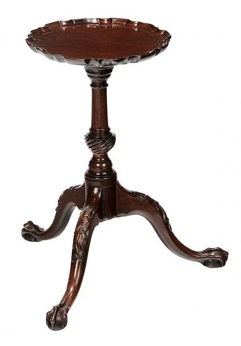 George III Carved Mahogany Pie Crust Kettle Stand