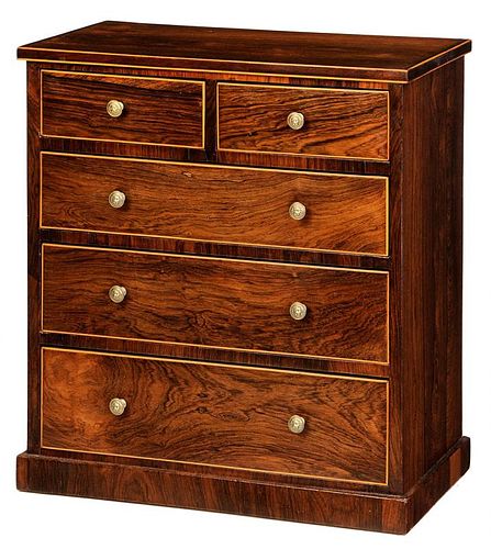 Regency Rosewood Five Drawer Miniature Chest
