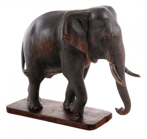 Carved Elephant on Base