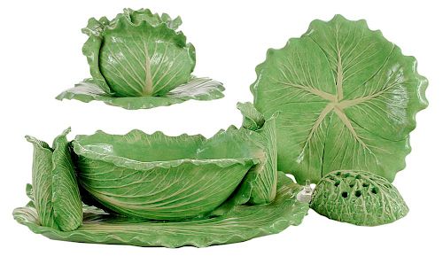 Six Dodie Thayer Pottery Lettuce/Cabbage Wares