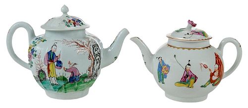 Two Worcester Porcelain Tea Pots