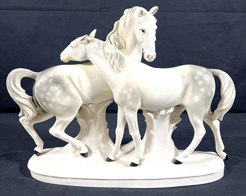 Large  Grafenthal Dresden porcelain horse figurine