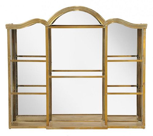 Dutch Baroque Style Brass and Mirrored Hanging Display Cabinet