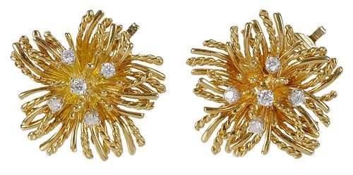 Tiffany & Co. 18kt. Gold Diamond Earclips