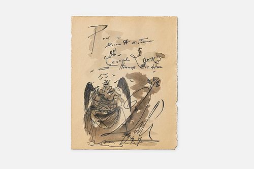 Salvador Dali, Untitled (Angel with Child) Drawing