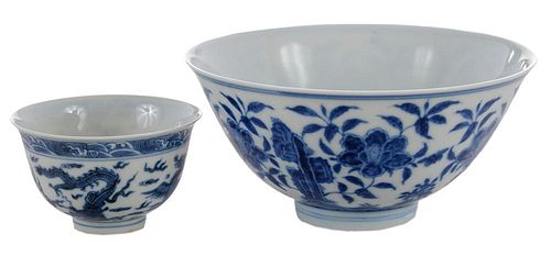 Two Blue and White Porcelain Bowls