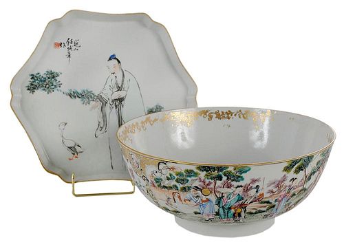 Two Asian Porcelain Articles