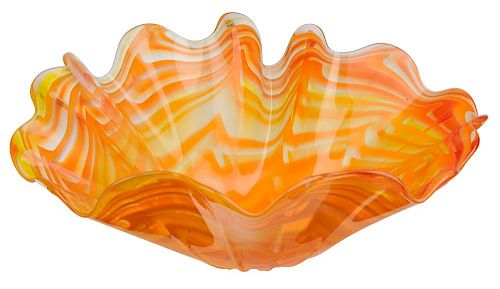 "Swamp Art" Free-Blown Art Glass Bowl