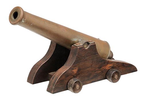 Black Powder Brass Cannon Model